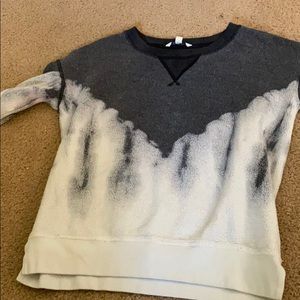 White and grey sweat shirt